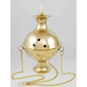  NEW Spiked Hanging Brass Censer   IBH434