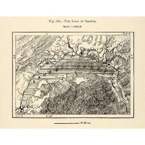  1882 Relief Line block Map Lake Geneva Topography Map 
