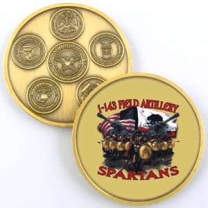   143 FIELD ARTILLERY SPARTANS CHALLENGE COIN YP482 