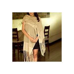  NOVICA Cotton shawl, Jade Magic