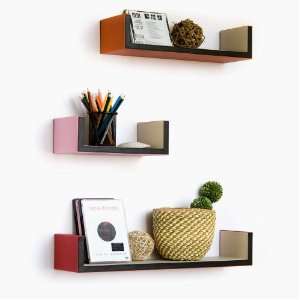 Trista   [Bonny Bonny] U Shaped Leather Wall Shelf / Bookshelf 