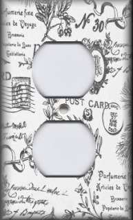 Light Switch Plate Cover   Paris   French Toile   Dark Grey And White 