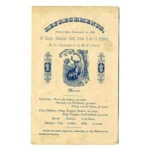  Union Banquet Hall Menu 1888 Stag Tongue Stewed Oysters 