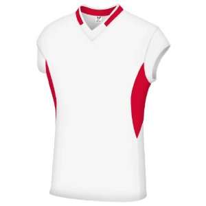 Women s Surge Custom Volleyball Jerseys WHITE/SCARLET WL:  