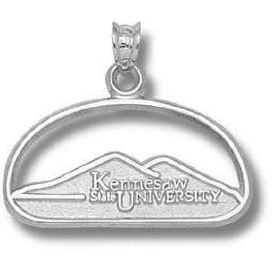 Kennesaw State Owls Solid Sterling Silver Oval Mountain Logo Pendant 