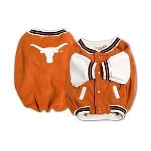   Licensed University of Texas Longhorns Dog Varsity Jacket Coat  Large