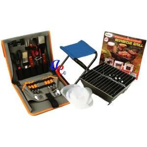  Deluxe Portable Camping Barbeque Grill picnic set with 
