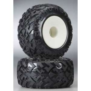  X Wide Monster Wheel w/ Crawler Tire (2), White: Toys 