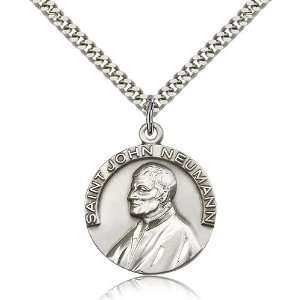  .925 Sterling Silver St. Saint John Neumann Medal Pendant 