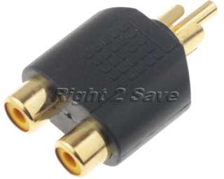 RCA AV Audio Y Splitter Plug Adapter 1 Male to 2 Female  