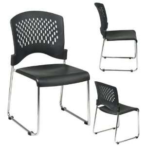  Sled Base Stack Chair with Plastic Seat and Back. 4 Pack 