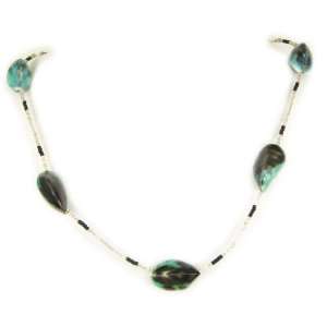   Macan Shell Necklace (Green / Black ) by Dragonheart   64cm: Jewelry
