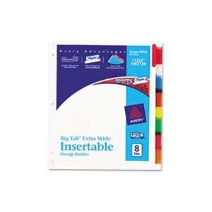   TAB EXTRAWIDE DIVIDERS W/EIGHT MULTICOLOR TABS, 9 X 11, WHITE Office
