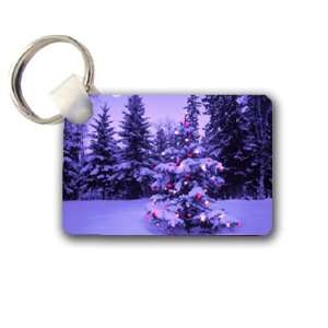   Tree in Snow Keychain Key Chain Great Unique Gift Idea: Everything