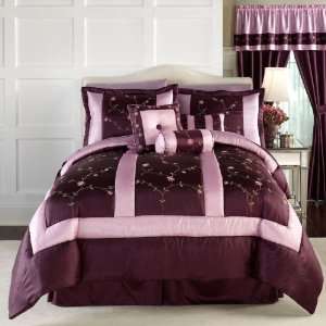  Brylane Home Comforter Set (PURPLE,KING)