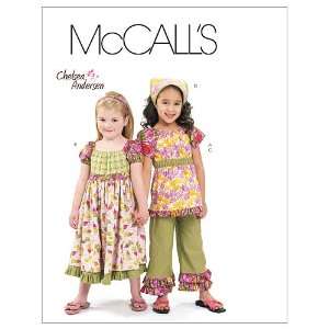  McCalls Patterns M6062 Childrens/Girls Top, Dress, Capri Pants 