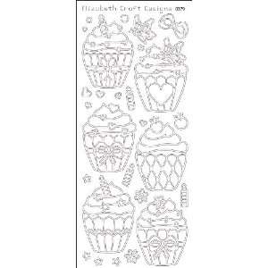  Cup Cakes Peel Off Stickers 4x9 Sheet: Silver: Electronics
