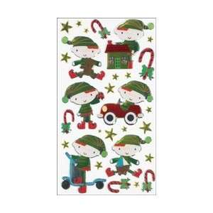   Sticker Santas Toyshop; 4 Items/Order Arts, Crafts & Sewing