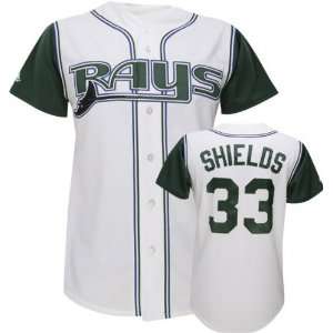 James Shields White Majestic MLB Home Replica Tampa Bay Rays Jersey