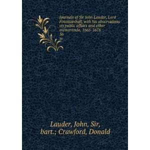   , 1665 1676. 36 John, Sir, bart.; Crawford, Donald Lauder Books