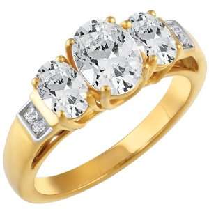  Beaming Beauty White Topaz & Diamond Ring Jewelry