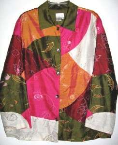 ToTo n Ko Patchwork Silk Blend Embroidered Jacket 2X  