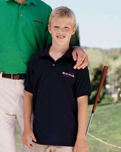 Gildan Kids Youth Boys Polo Shirt W/ Woodtone Buttons!  