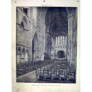  1900 Interior View Lichfield Cathedral Transept North 