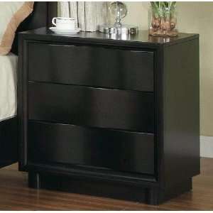  Nightstand with Wave Design in Brown Finish Furniture 