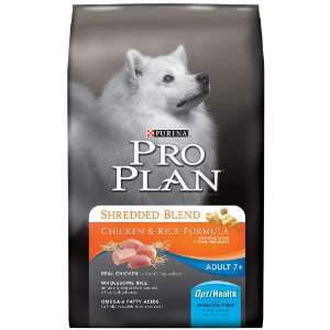 Purina Pro Plan Dry Adult 7+ Dog Food, Shredded Blend Chicken & Rice 