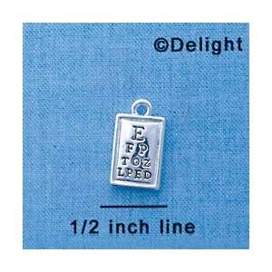  C3647 tlf   Silver Eye Chart   Silver Plated Charm: Home 