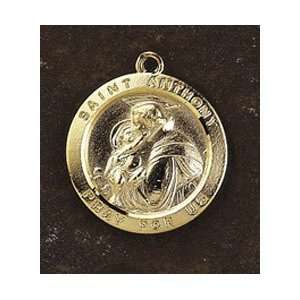  Round St. Anthony Medal on 24 Chain Jewelry