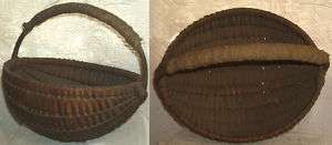Antique Pennsylvania Farm Oak Split Basket Lehigh Valley Med Hand Made 