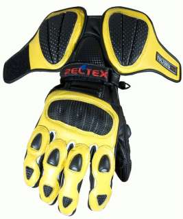 Yellow VENTED Pro CE Leather Motorcycle Gloves Ideal4 DAYTONA GSXR CBR 