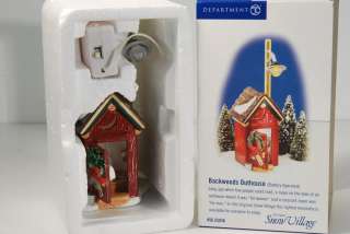 This is BACKWOODS OUTHOUSE, a SNOW VILLAGE ACCESSORY made by 