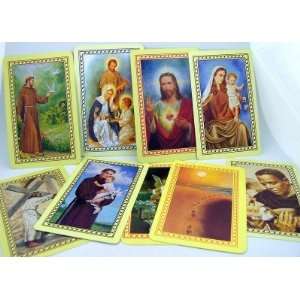 BIG Lot of Plastic Saint Holy Prayer Cards Feast Day