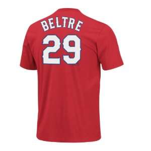 Texas Rangers Adrian Beltre MLB Player Name & Number T Shirt (Scarlet)