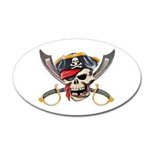   Oval) Pirate Skull with Bandana Eyepatch Gold Tooth: Everything Else