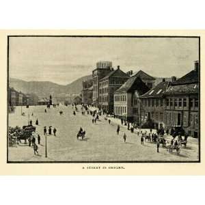 1901 Print Street Bergen Norway City Architecture Mountains Hanseatic 