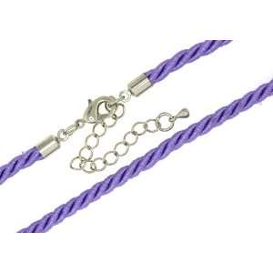   Purple Twisted Silk Cord Necklace With 2in extender   4.0MM: Jewelry
