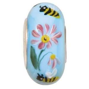  Fenton Art Glass BuzzzBumble Bee Bead Charm: Jewelry