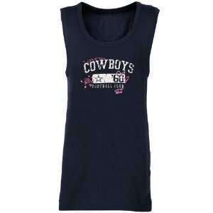 Dallas Cowboys Youth Girls Navy Blue Lemon and Lime Tank 
