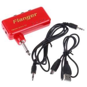  Flanger Red Miniature Portable Headphone Guitar AMP 