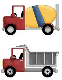 CONSTRUCTION TRUCK TRACTOR NURSERY WALL STICKERS DECALS  