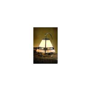   Stained Glass Ivory Moss Green & Bevels Mini Lamp: Home Improvement