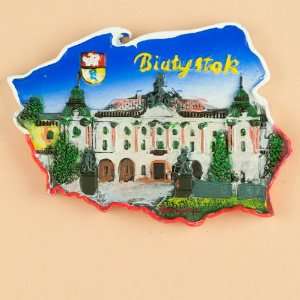  Poland Map Magnet   Bialystok, Branicki Palace Patio 