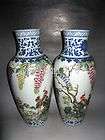 China antique a pair brilliant famille rose porcelain flower and 