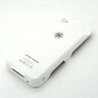 2350mAh Backup Battery Extra Power Case Charger for iPhone 4 4G White 