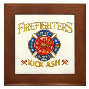  Framed Tile Firefighters Kick Ash   Fire Fighter 