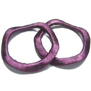  Iba Amazing Silk Thread Plum Color 1 Pair Bangle Jewelry 